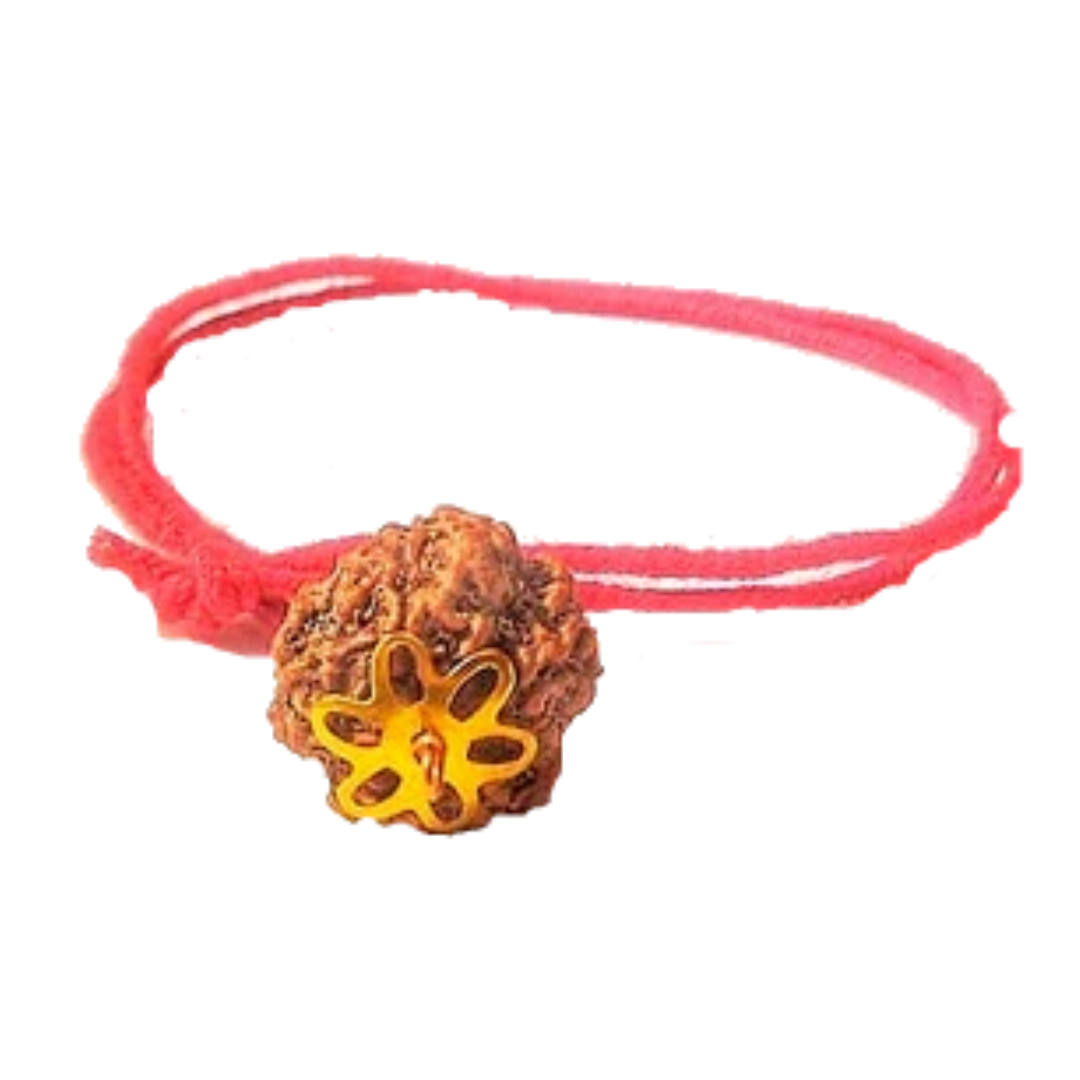 5 Mukhi Natural Nepal Rudraksha with Brass Clips and Thread 18.34 mm ( Lab Certified )