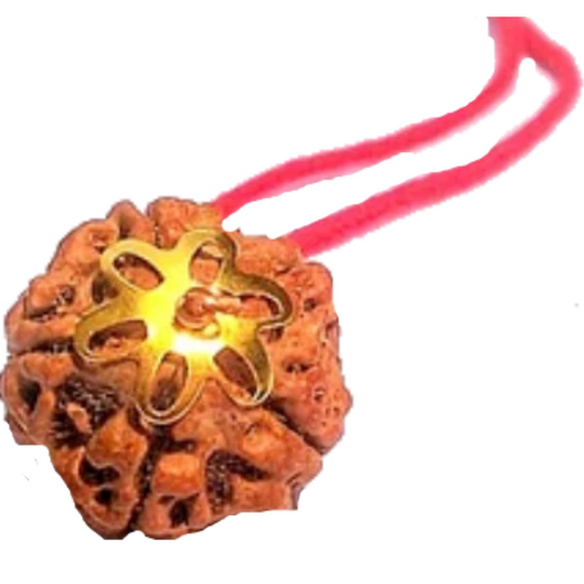 5 Mukhi Natural Nepal Rudraksha with Brass Clips and Thread 20.57 mm ( Lab Certified )