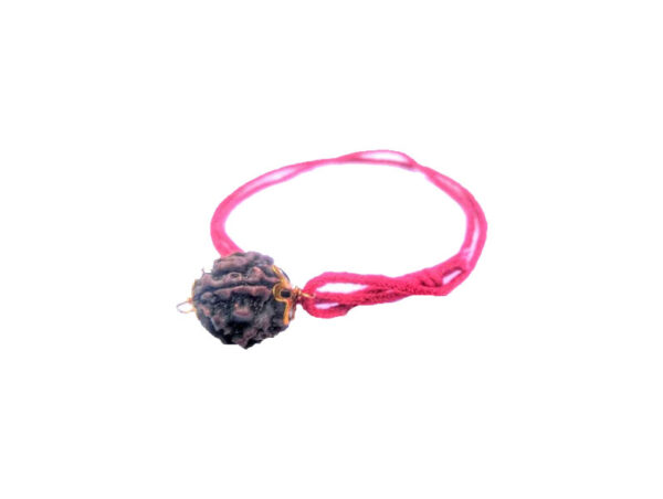 4 Mukhi Natural Nepal Rudraksha with Brass Clips and Thread 17.04 mm ( Lab Certified )