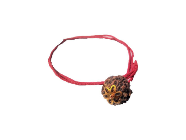 4 Mukhi Natural Nepal Rudraksha with Brass Clips and Thread 19.34 mm ( Lab Certified )