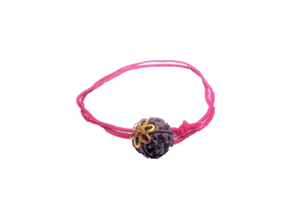 4 Mukhi Natural Nepal Rudraksha with Brass Clips and Thread 17.05 mm ( Lab Certified )