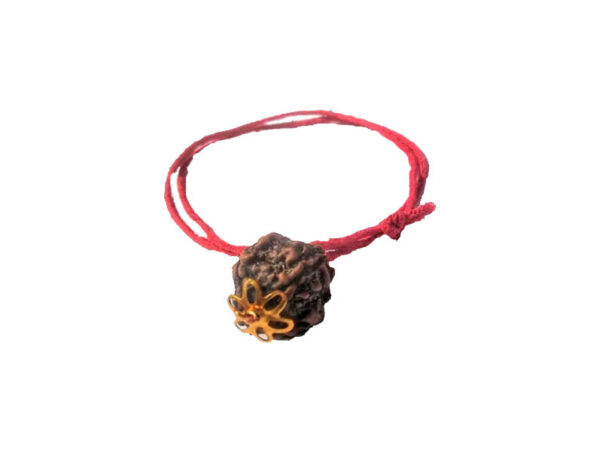 4 Mukhi Natural Nepal Rudraksha with Brass Clips and Thread 20.43 mm ( Lab Certified )