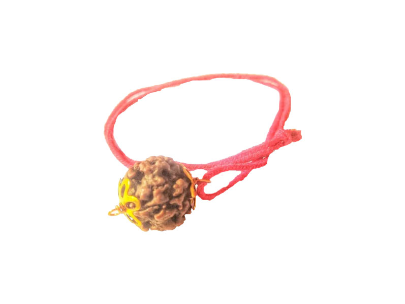 4 Mukhi Natural Nepal Rudraksha with Brass Clips and Thread 17.46 mm ( Lab Certified )